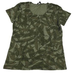 Nicole Miller | Women's T-Shirt | Green | Leaf Motif | Various Sizes